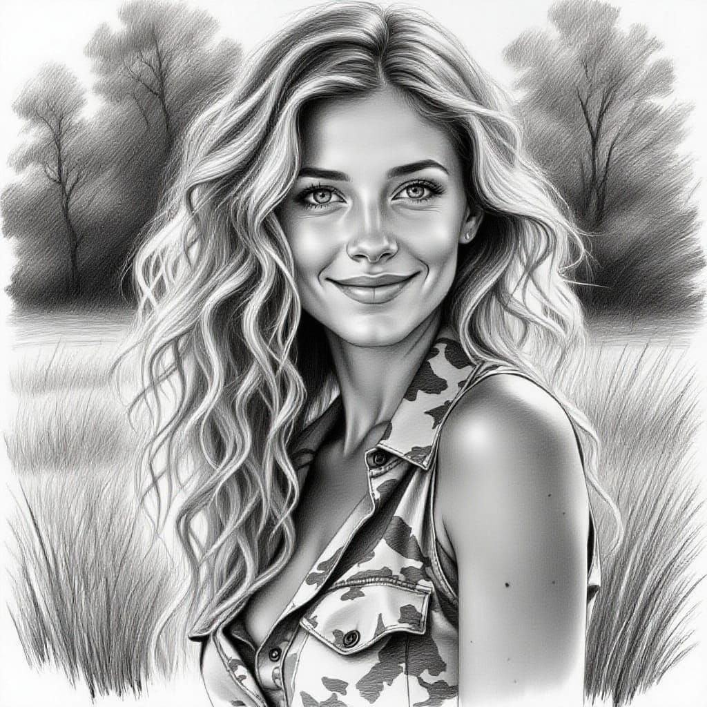 Abbie in Charcoal Brush Strokes