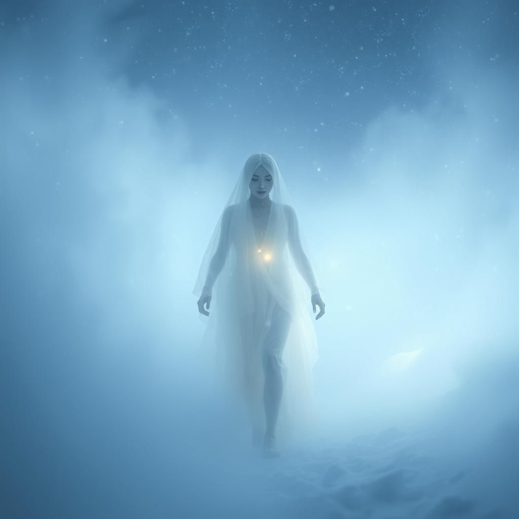 Ethereal Portrait of Yuki Onna in Blizzard