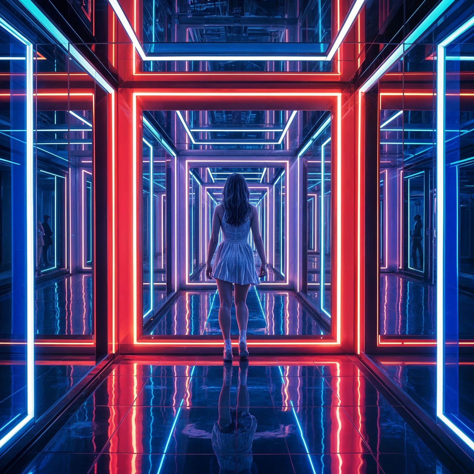 Mirrored Infinity in Neon Hues