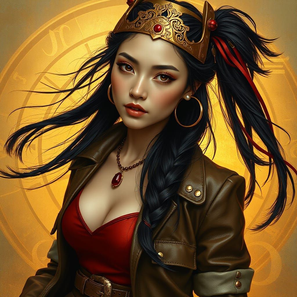 Shanghainese Woman with Golden Headpiece Portrait