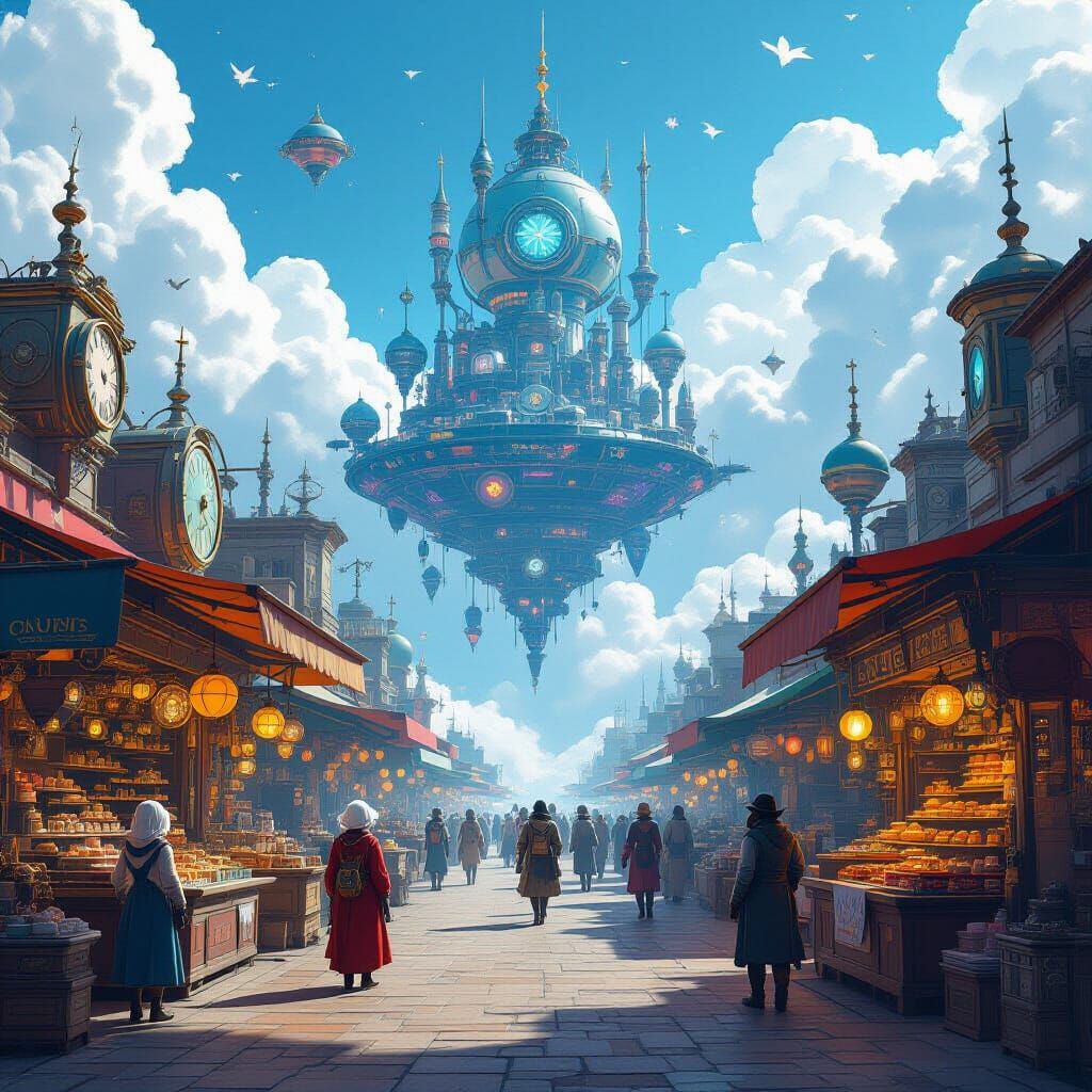 Floating Market in the Sky: Steampunk and Alien Bazaar