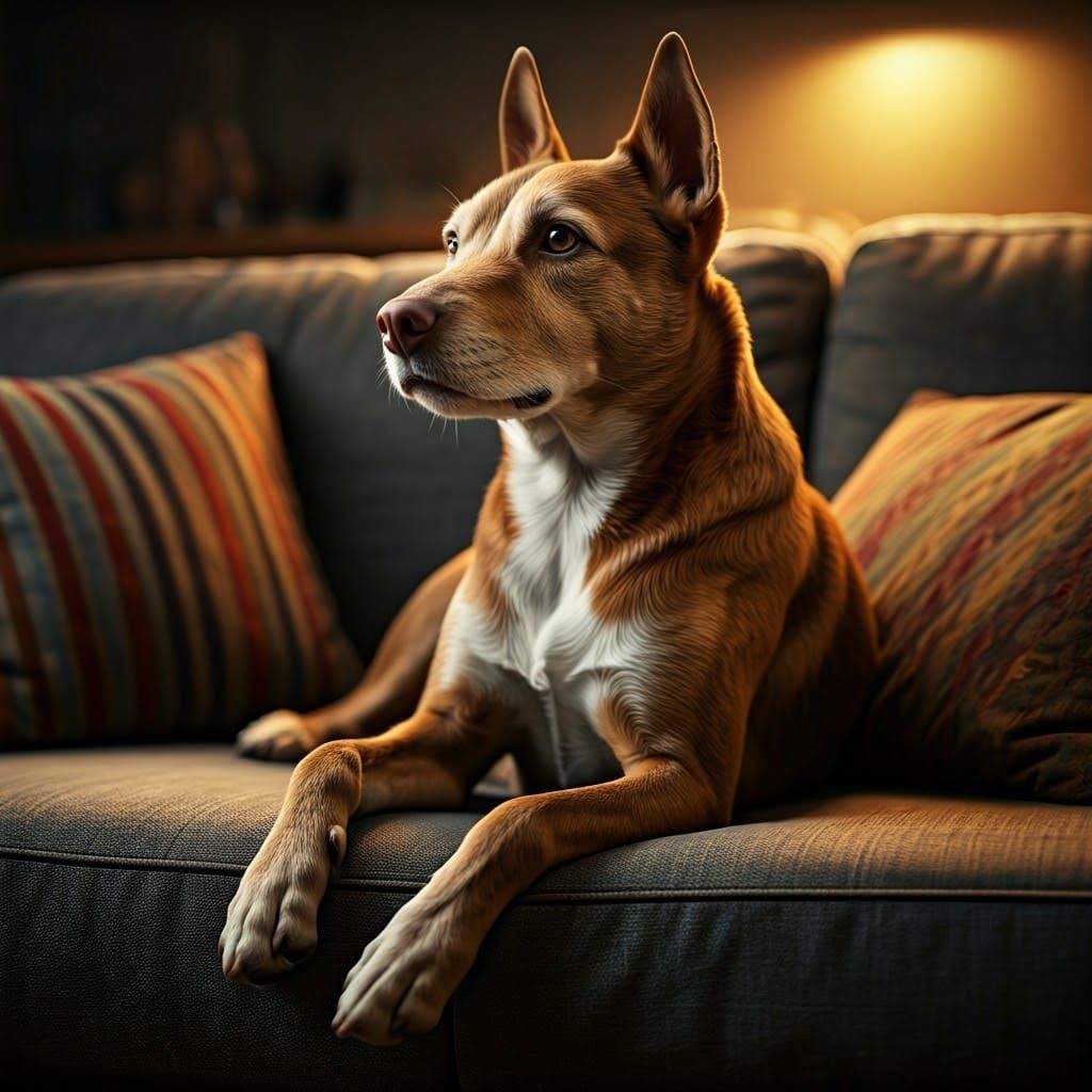 Regal Brown and White Terrier Watches Canine TV