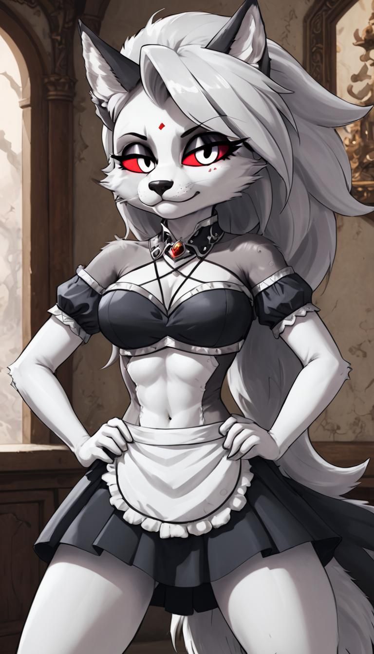 Anime Portrait of Loona from Helluva Boss