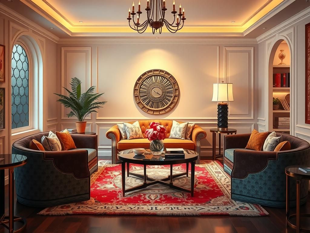 Art Deco Living Room Furniture Set in 8k