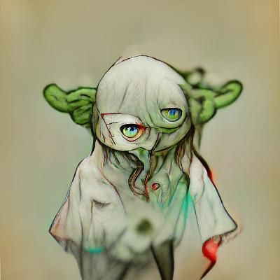 Lovecraftian Noir Zombie Yoda