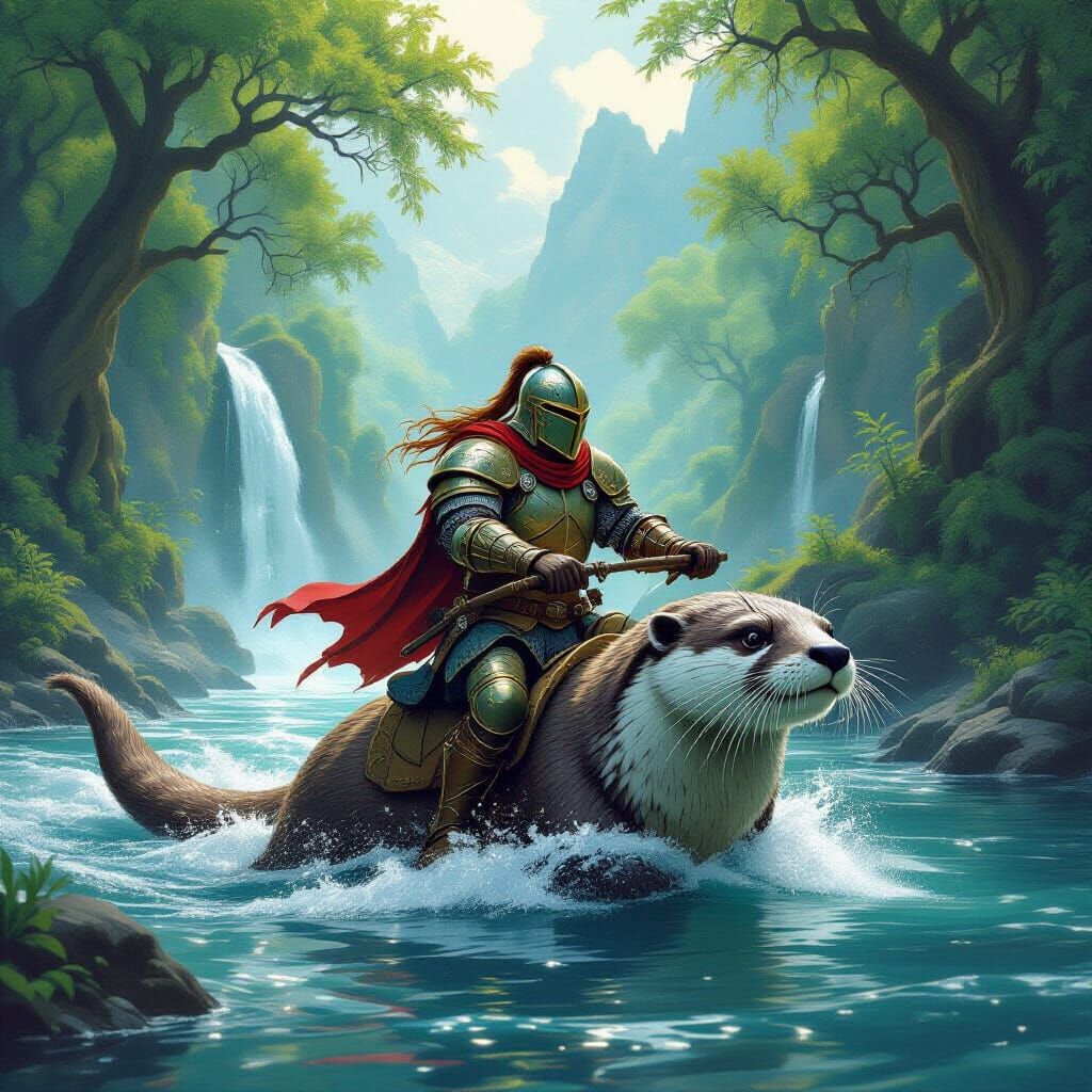 Valiant Otter Knight Battles Gremlins