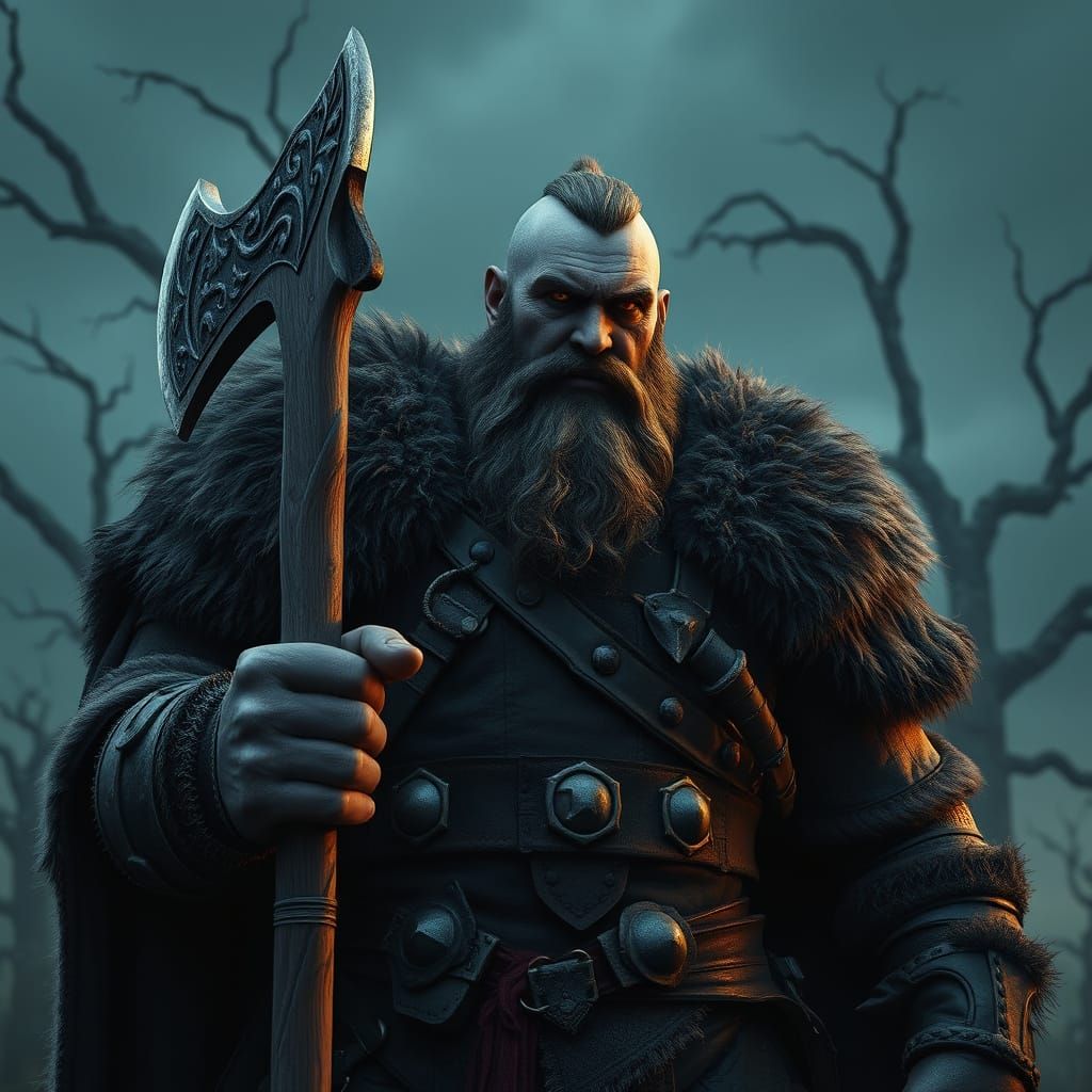 Gorean Northern Warrior in Weathered Armor