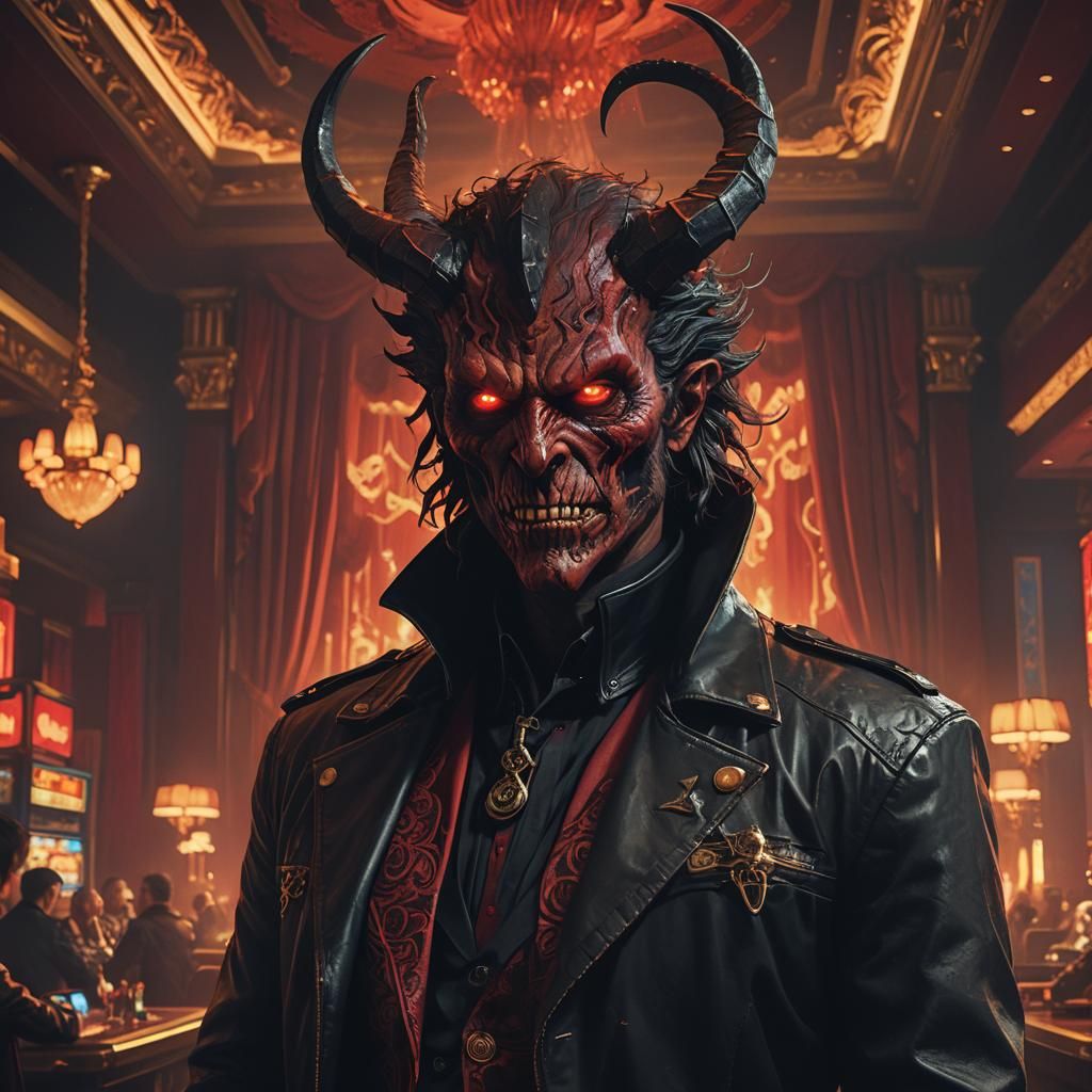 Demonic Alastor in Hellish Casino: Fantasy Artwork