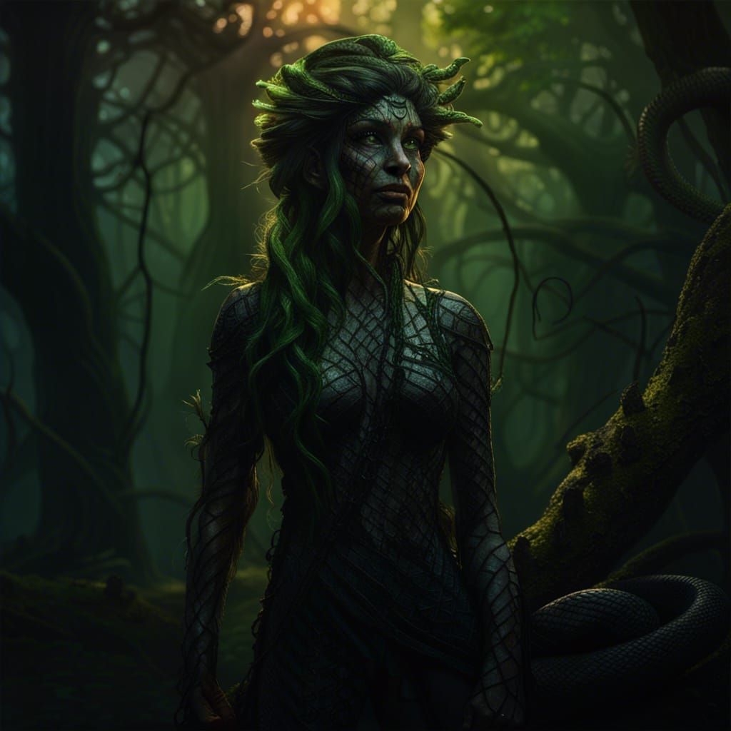 Dryad Portrait in Dark Fantasy Concept Art