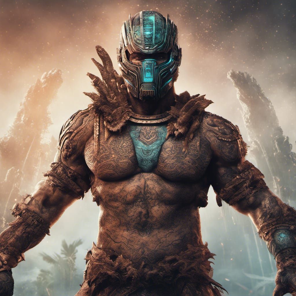 Samoan Dead Space Character with Tattoos