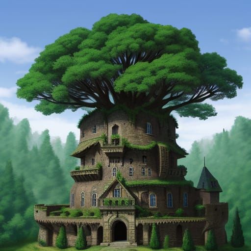 Ancient Castle Built in a Colossal Tree