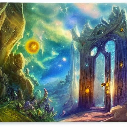 Mystical Doorway to a Whimsical Sky Realm
