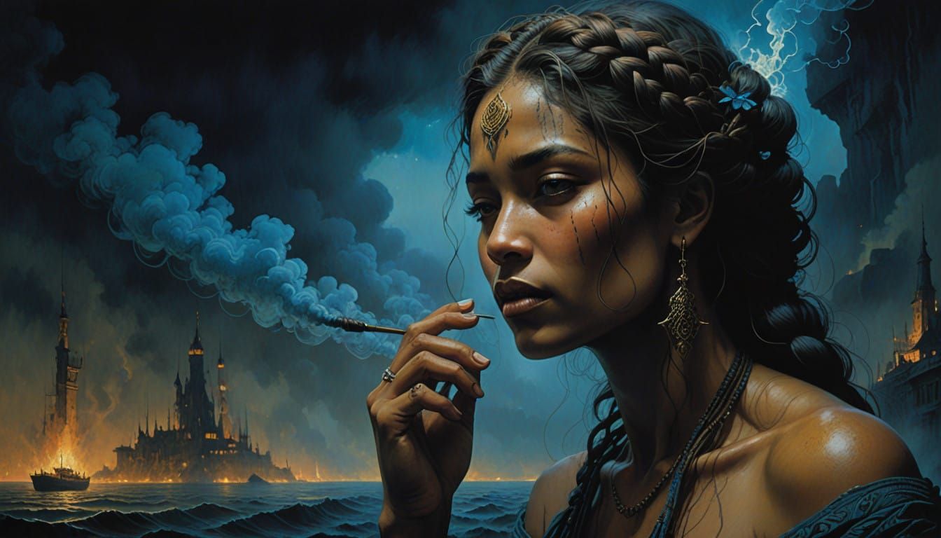 Hyperrealistic Blues Singer Concept Art with Intricate Detai...