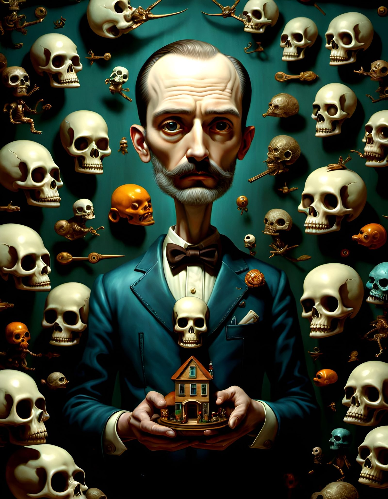 Pop Surrealist Self Portrait in Dreamlike Style