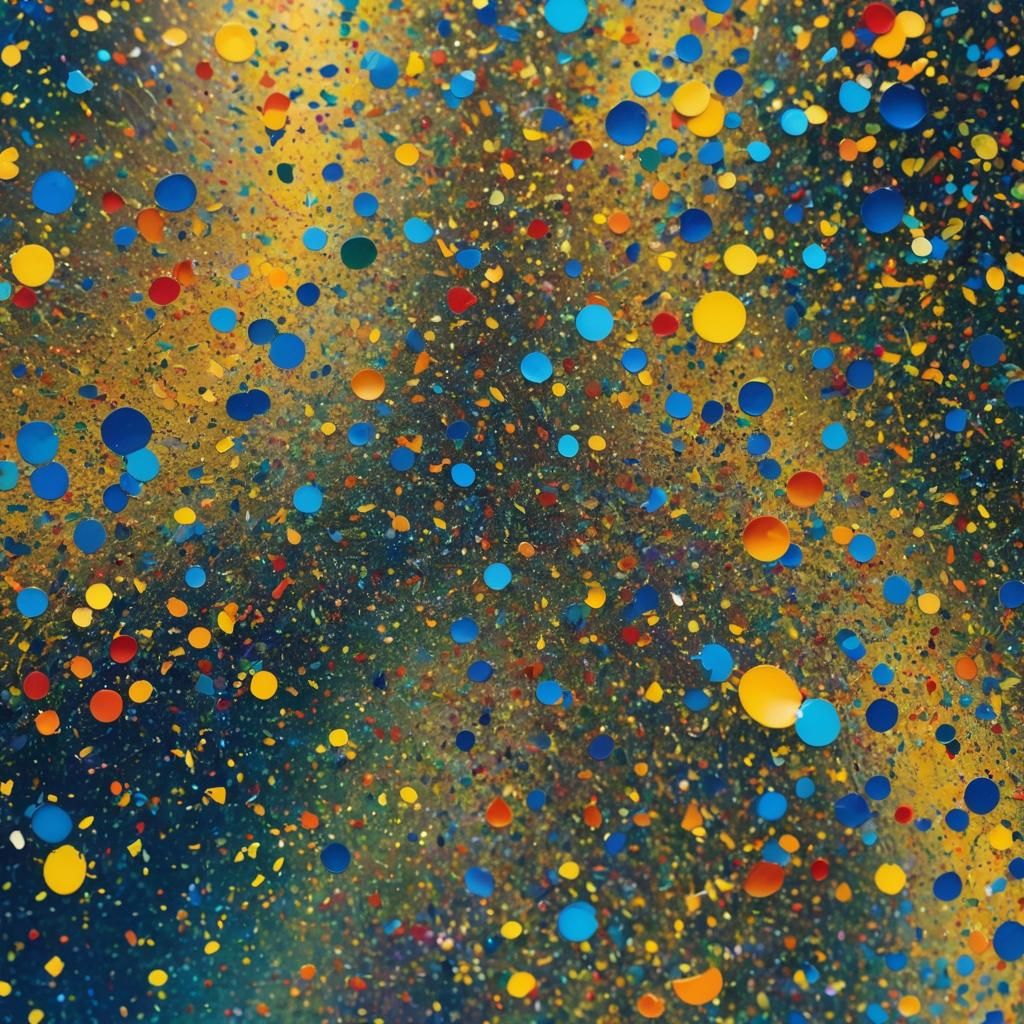 Rainbow Sparks in Abstract Expressionism Style