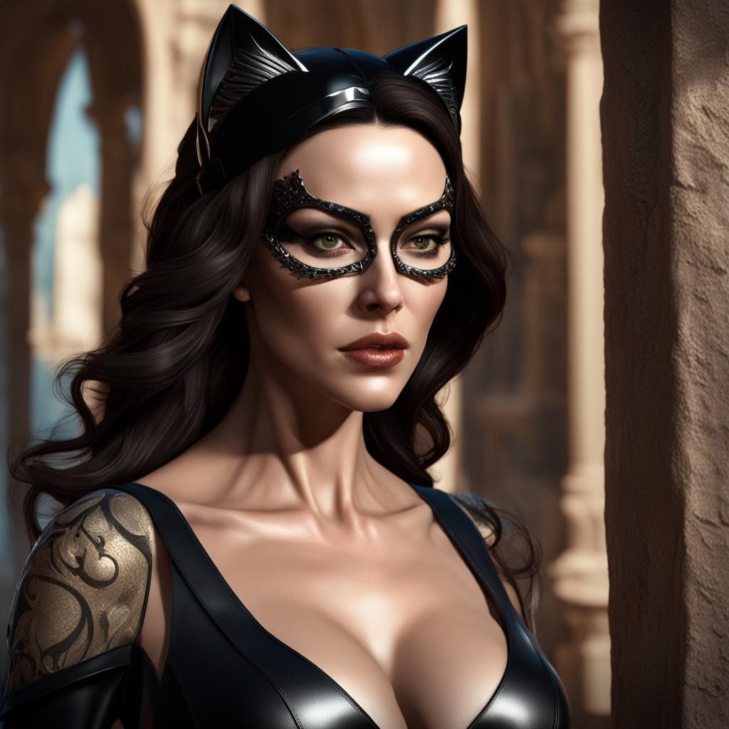 Catwoman Queen: Hyperrealistic 3D Portrait