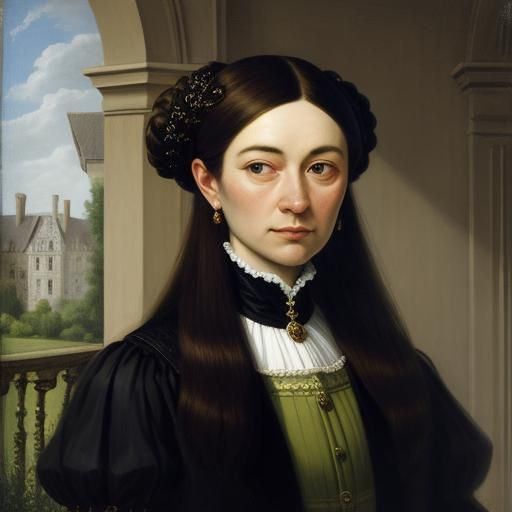Realistic Portrait of Woman in Manor