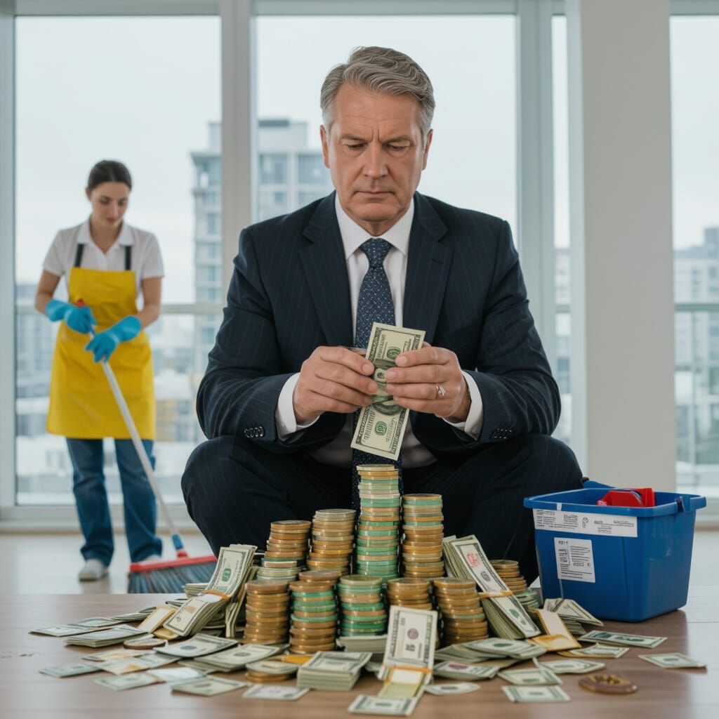 Billionaire's Wealth, Cleaner's Burden: A Study in Contrast