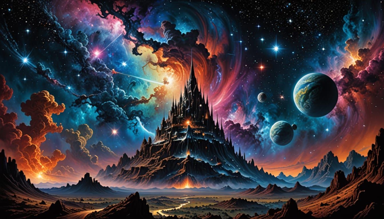 Ethereal Galaxy Skyscape in Digital Illustration