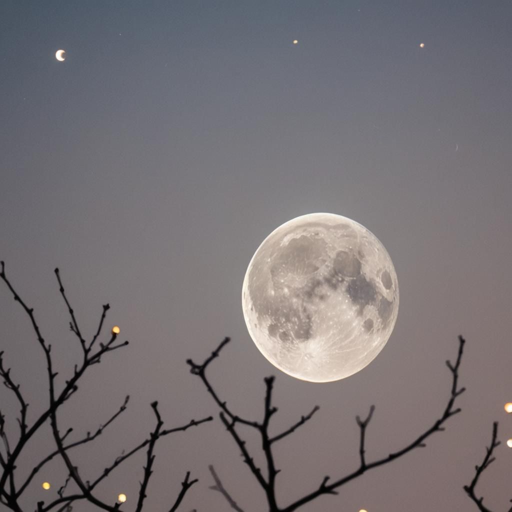 Lonely Figure Bathed in Pale Moonlight