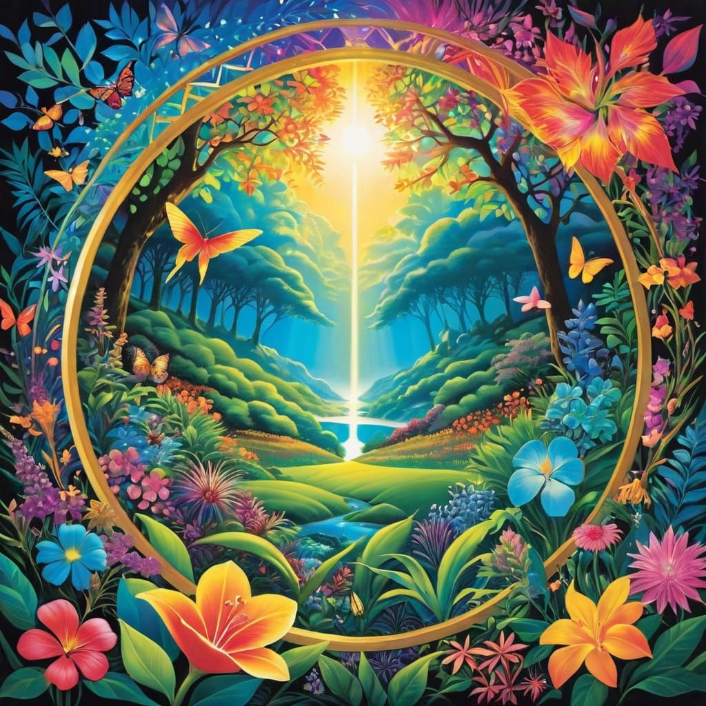 Harmonious Ecosystem Blooms in Vibrant Light