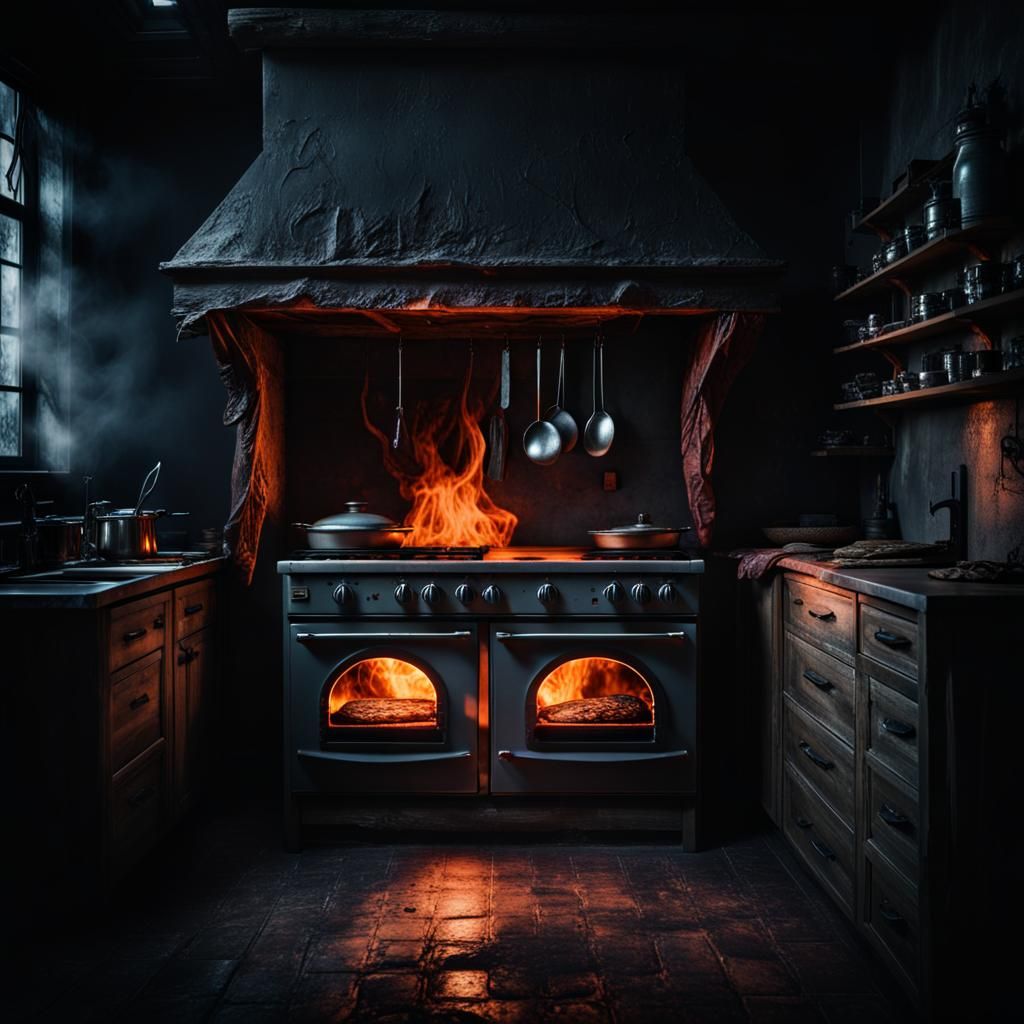 Demonic Oven in a Cursed Kitchen: Dark Fantasy