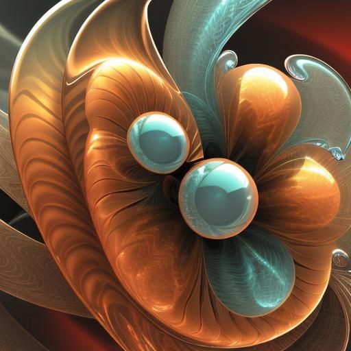 Complex Abstract Image with Magical Particles and Fractals