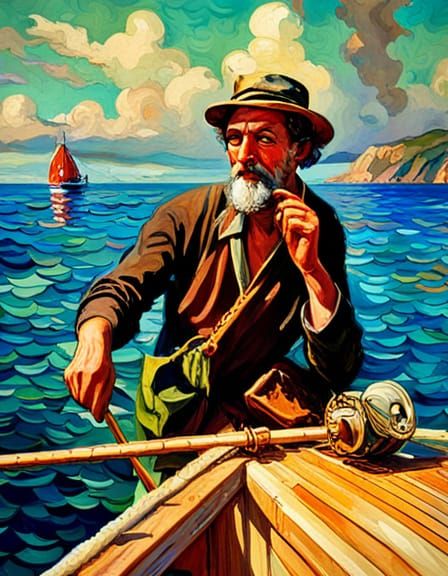 1930s Fisherman Portrait in Hyperrealistic Style