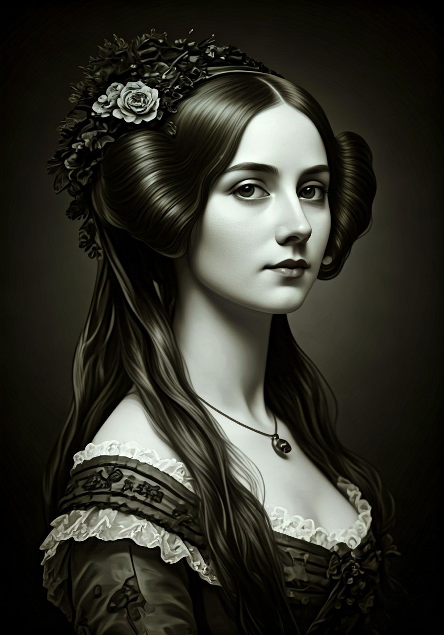 Ada Lovelace Portrait in Studio Harcourt Style