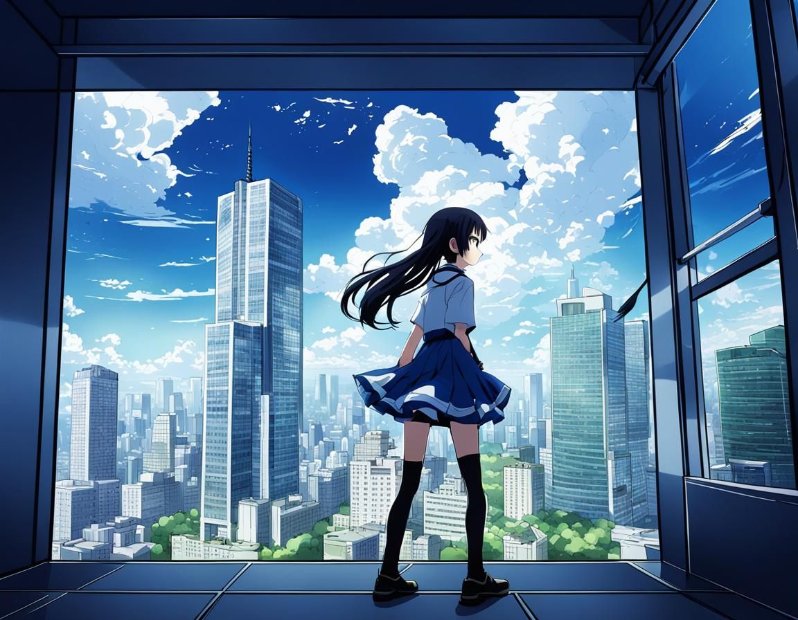 Anime Style Skyscraper Key Visual