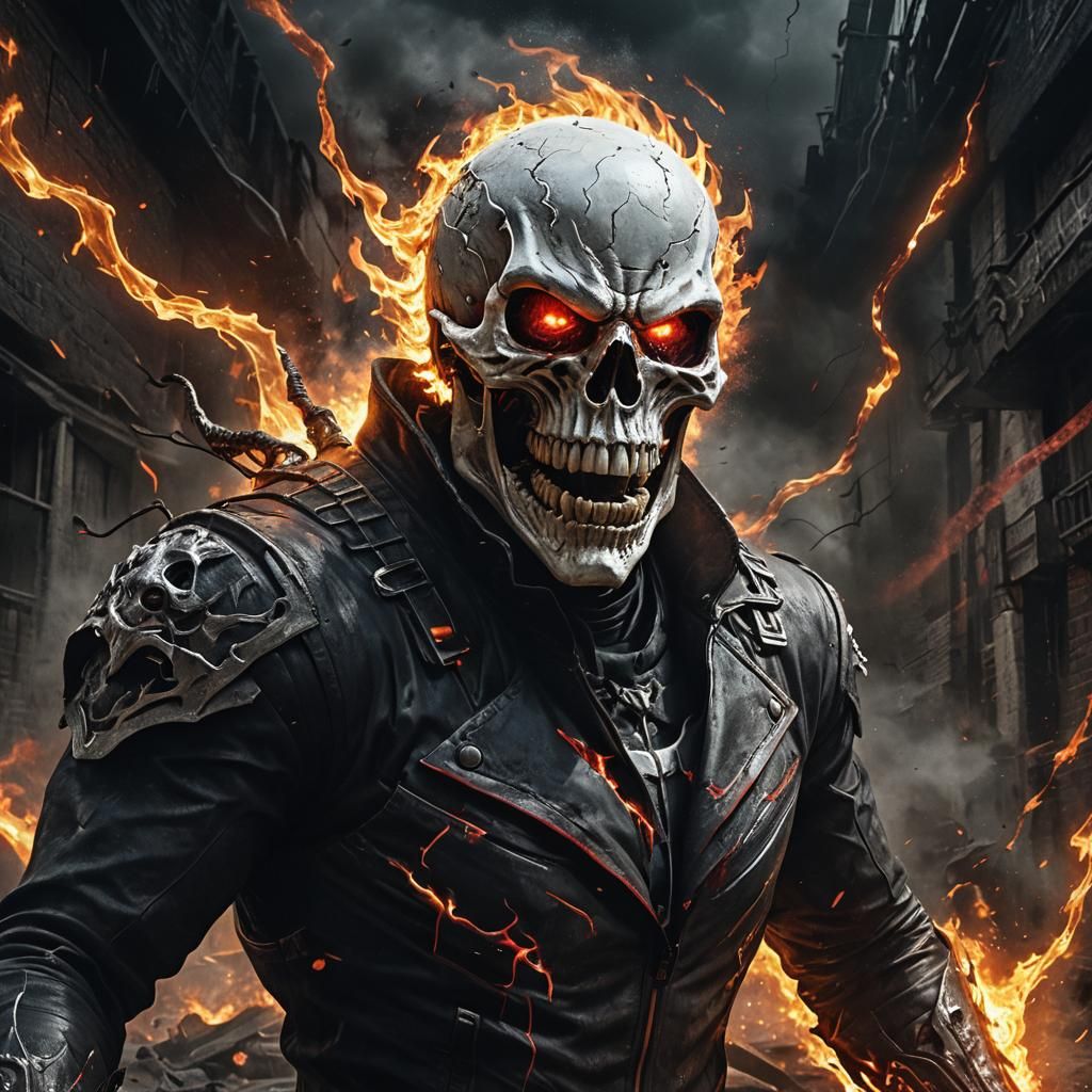 Ghost Rider: Dark Monster in Digital Painting