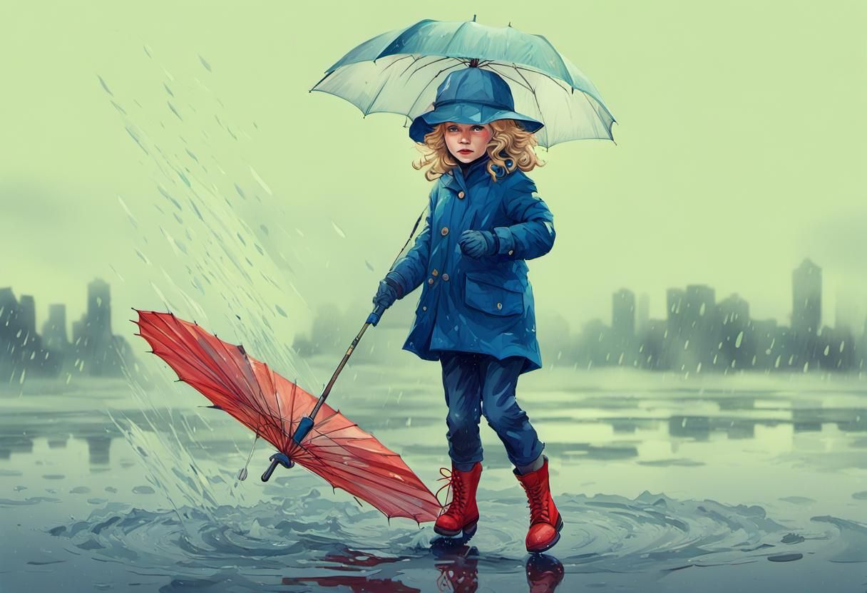 Girl in Rain: Hyperdetailed Portrait by Artgerm