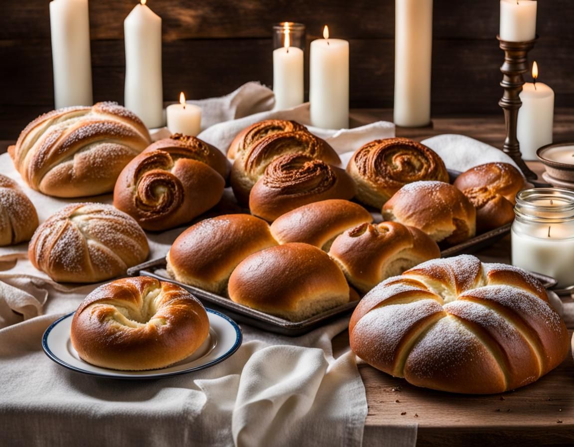 Delicious Breads and Rolls on Display