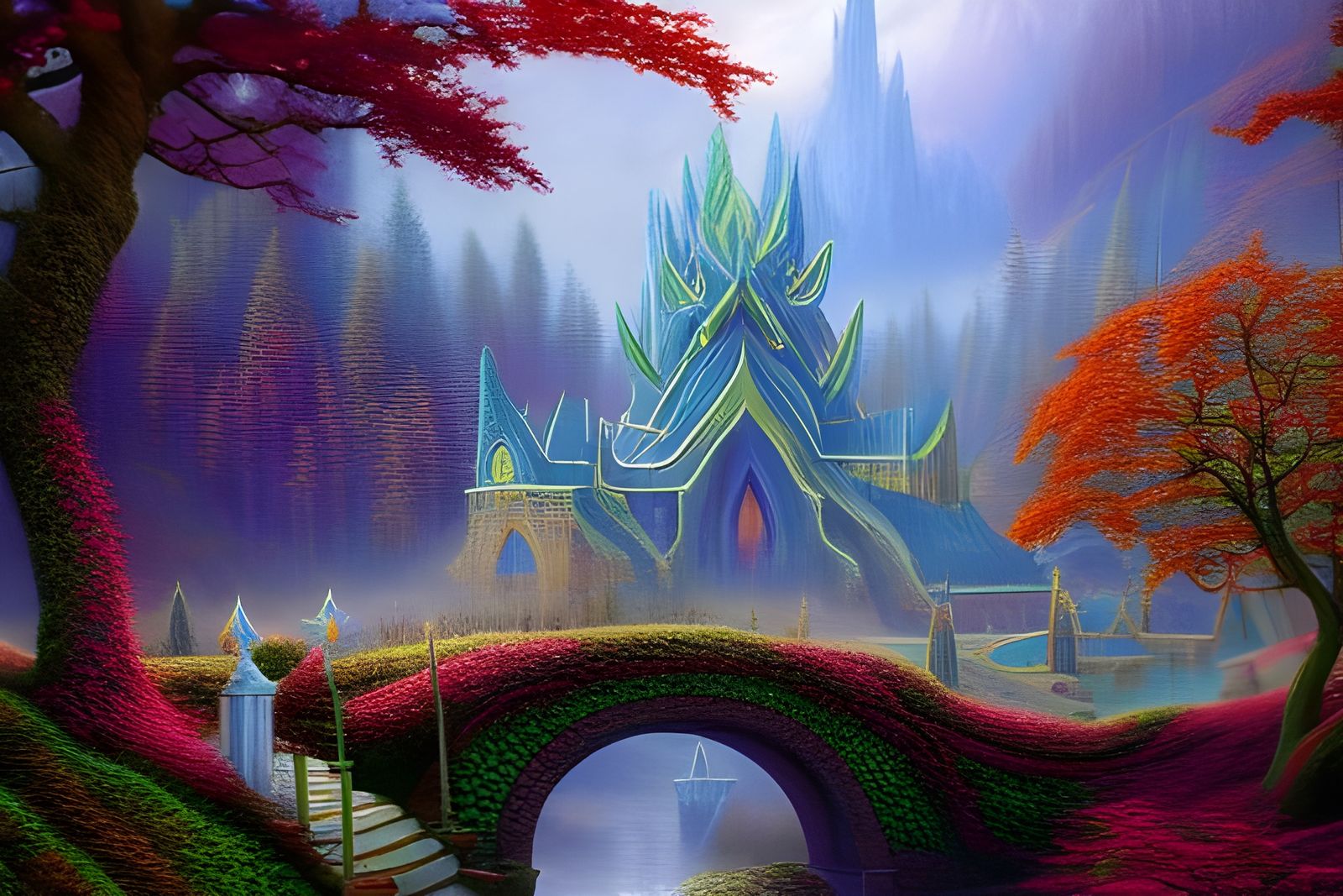 Surreal Autumn Elven Kingdom Dreamscape