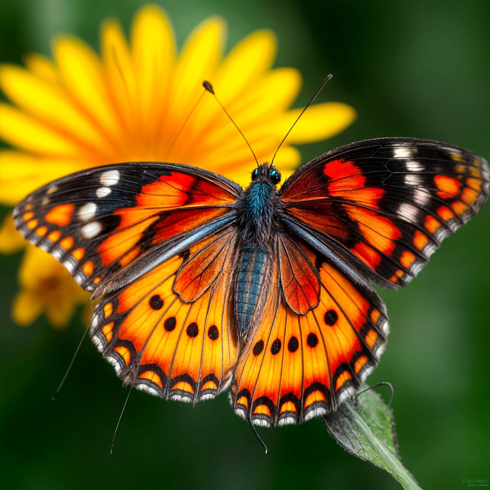 Macro Photograph of a Colorful Butterfly