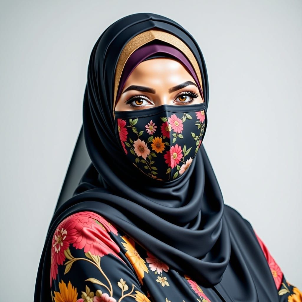 Modest Hijab Woman in Traditional Islamic Garb