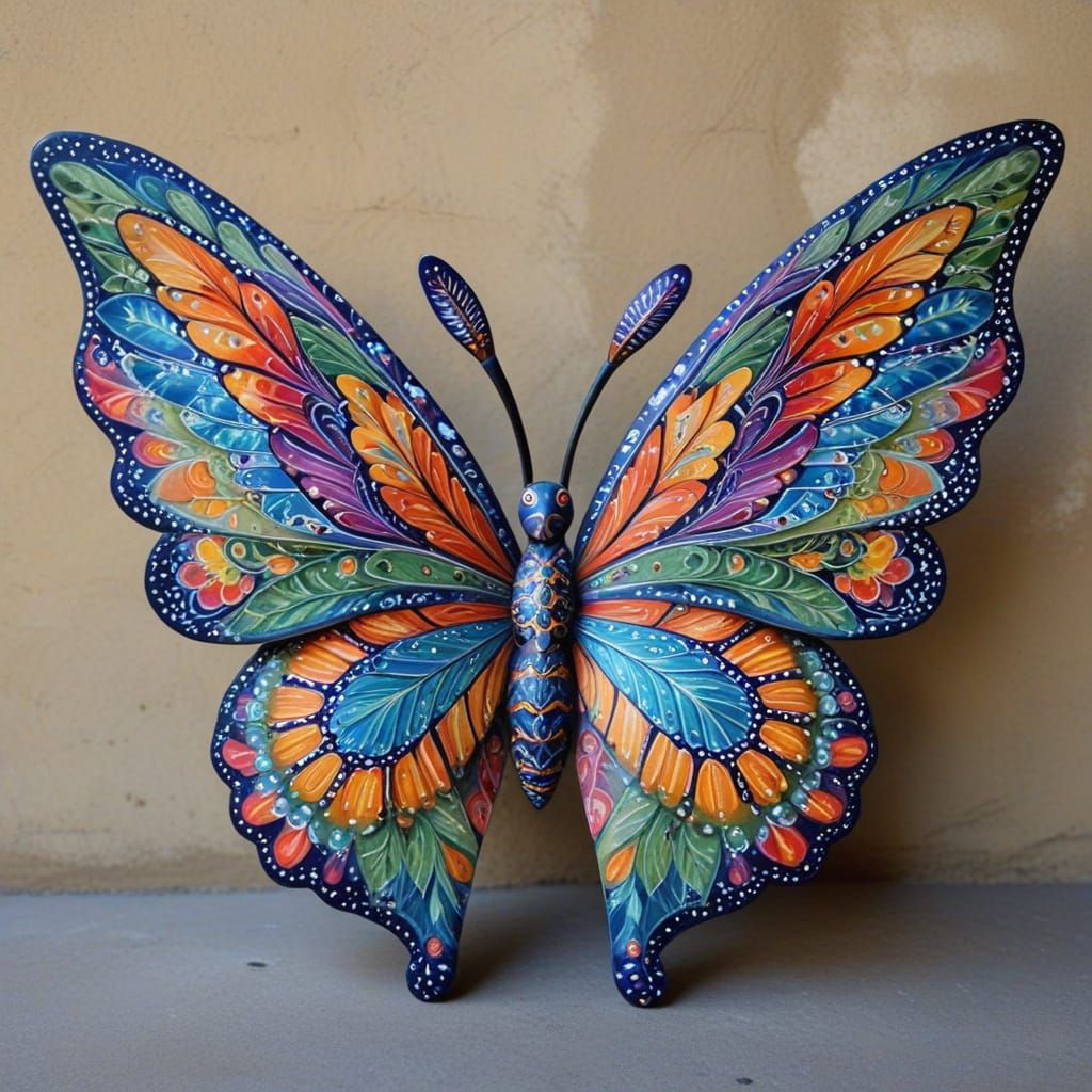 Donkey with Butterfly Wings: A Colorful Alebrije
