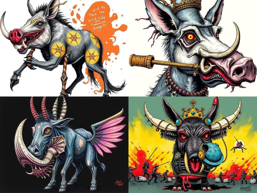 Grisly Spanish Horror Ink Art of Mutant Hybrid Warrior