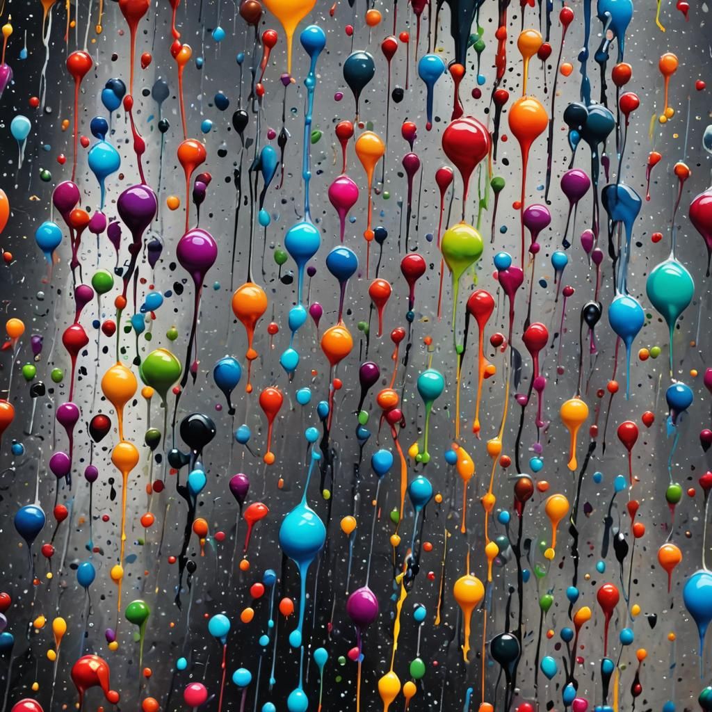 High Contrast Graffiti Art with Ultra Detailed Raindrops