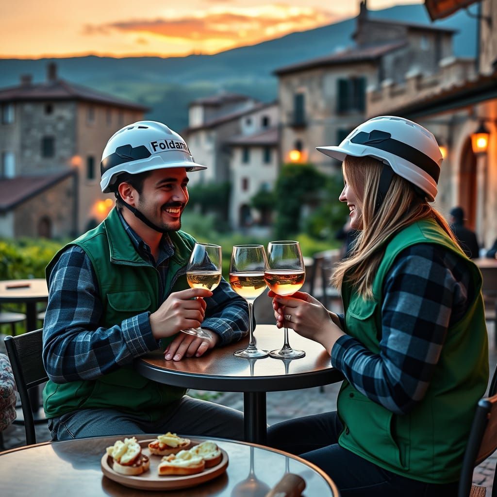 Italian Geologists Enjoy Sunset Aperitivo in Historic Villag...