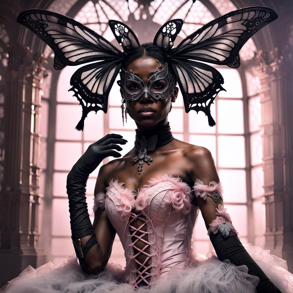 Pastel-gothic moth masquerade.