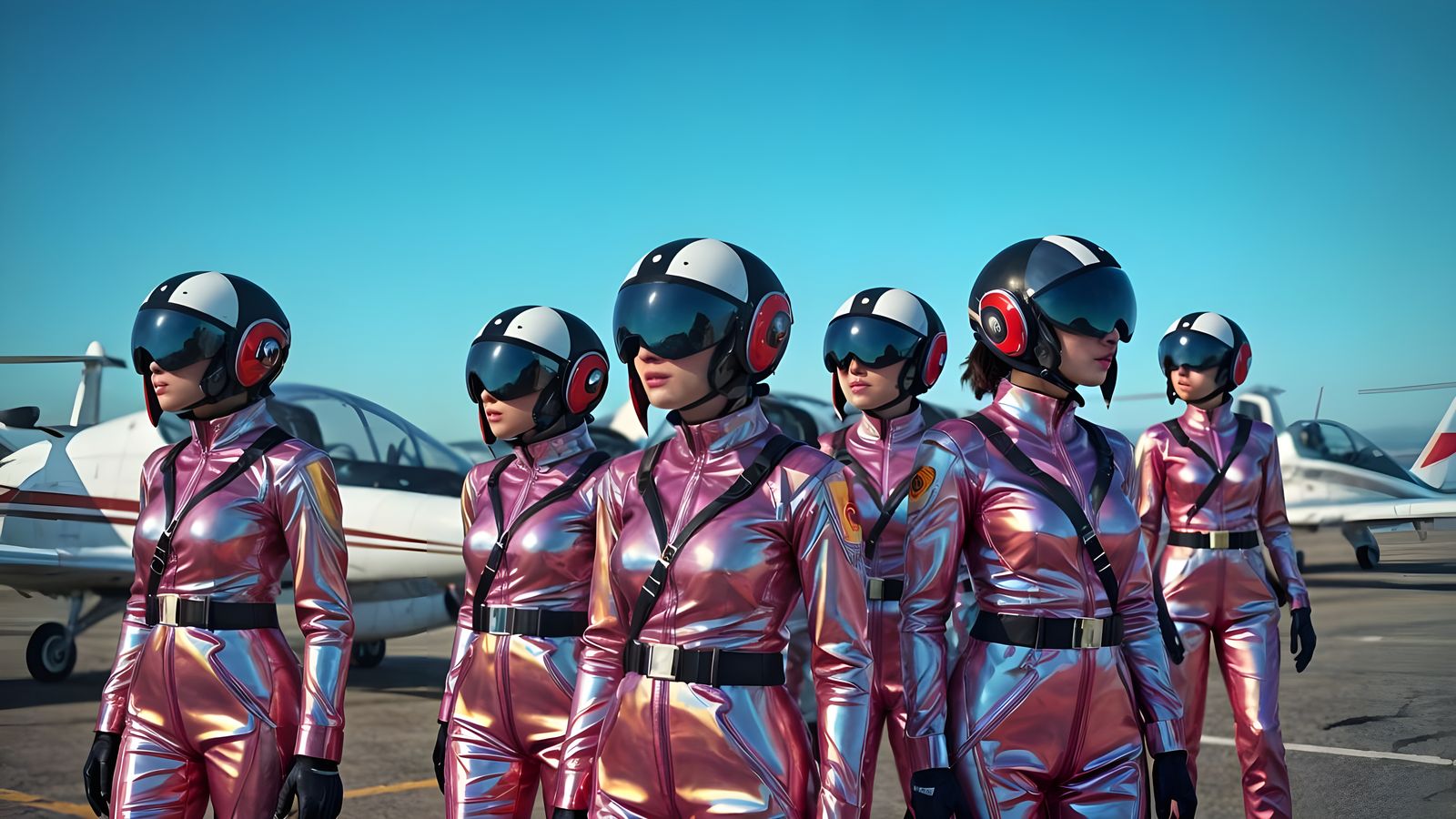Iridescent Flight Suits at French Aerodrome