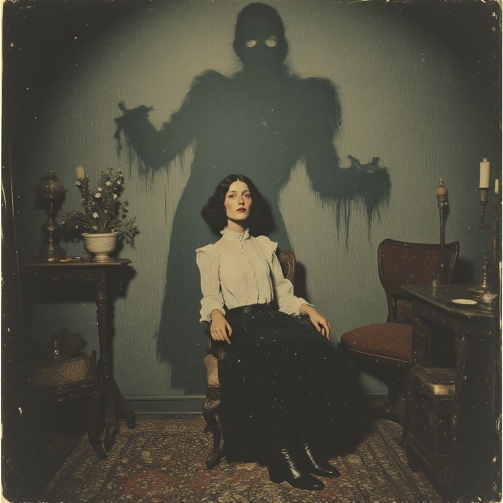 Nightmare: Woman Frozen in Fear as Tentacled Monster Emerges