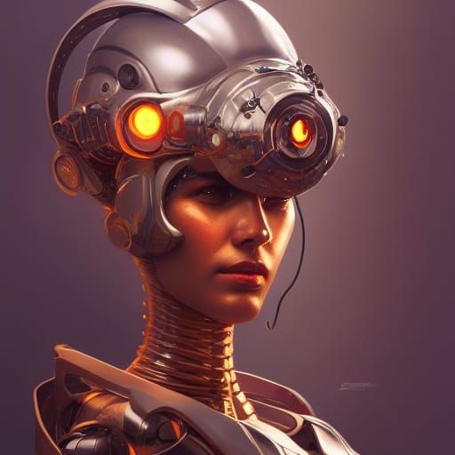 Robot with Flamethrower: Hyperdetailed Concept Art