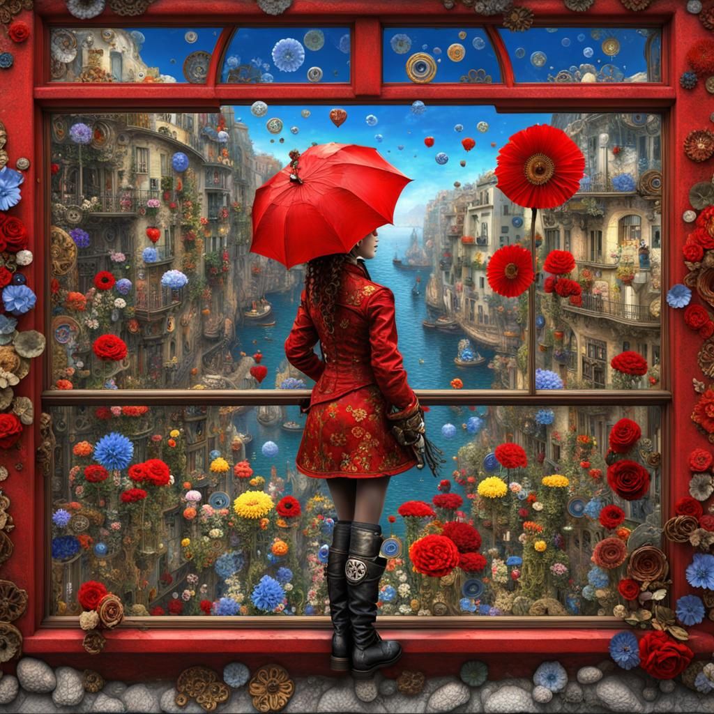 Glass Heart Fractalism in Steampunk Rococo Style