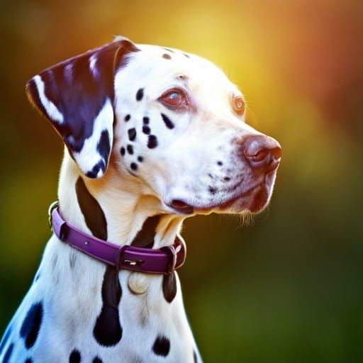 Rainbow Dalmatian Dog in Natural Light