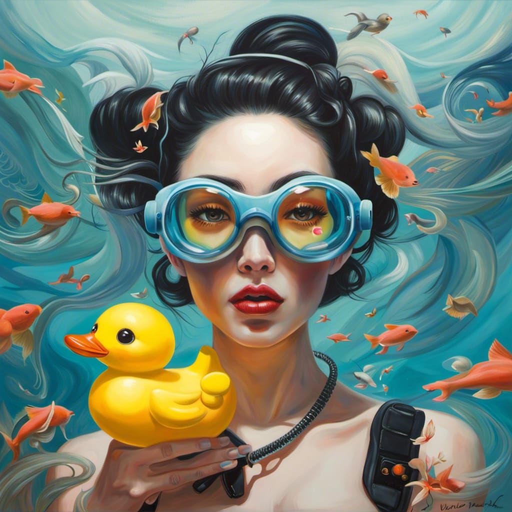 I'm a ducky girl in a fishy world, life in plastic, it's fan...