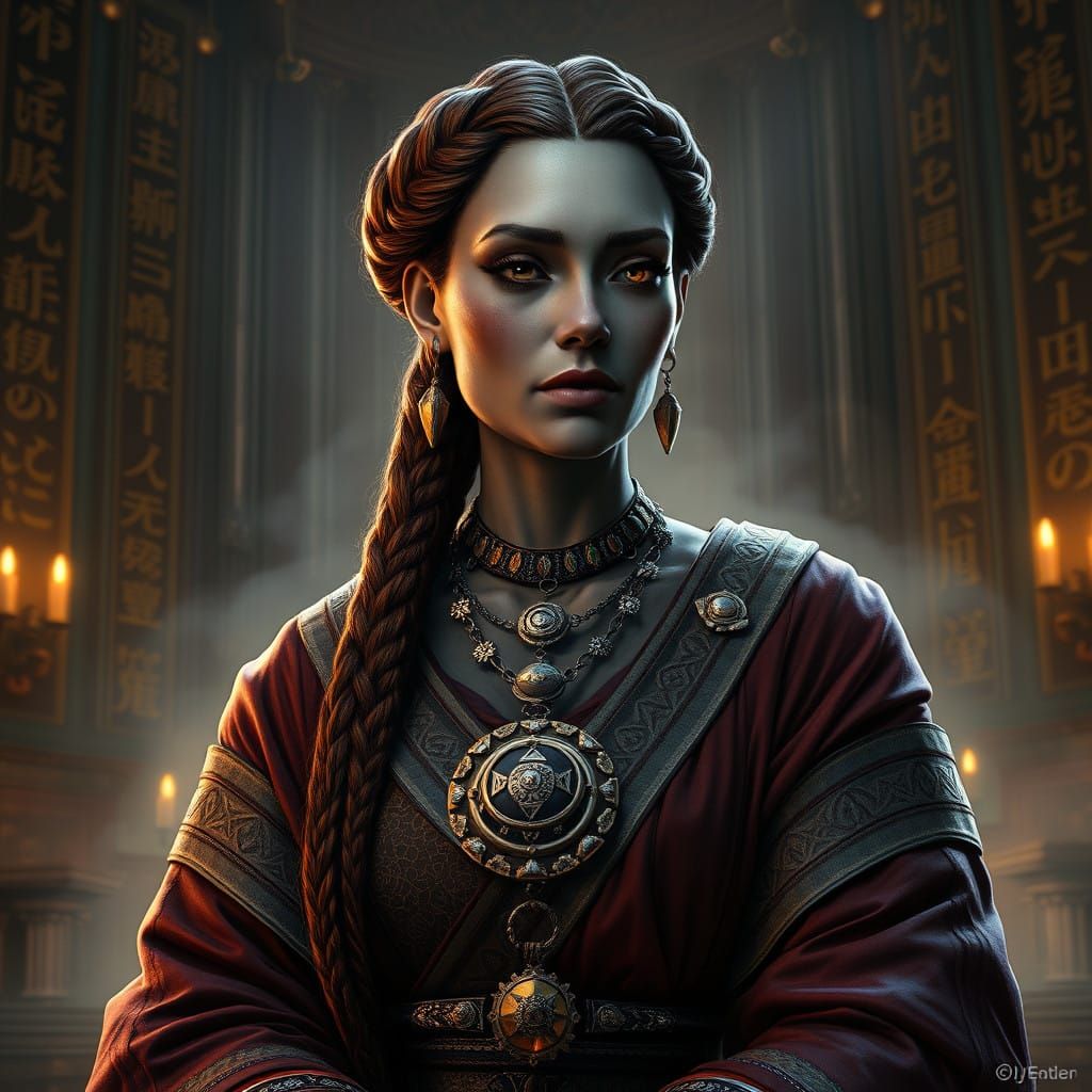 Ethereal Fantasy Portrait of the Dwemer Matriarch Chrozara C...