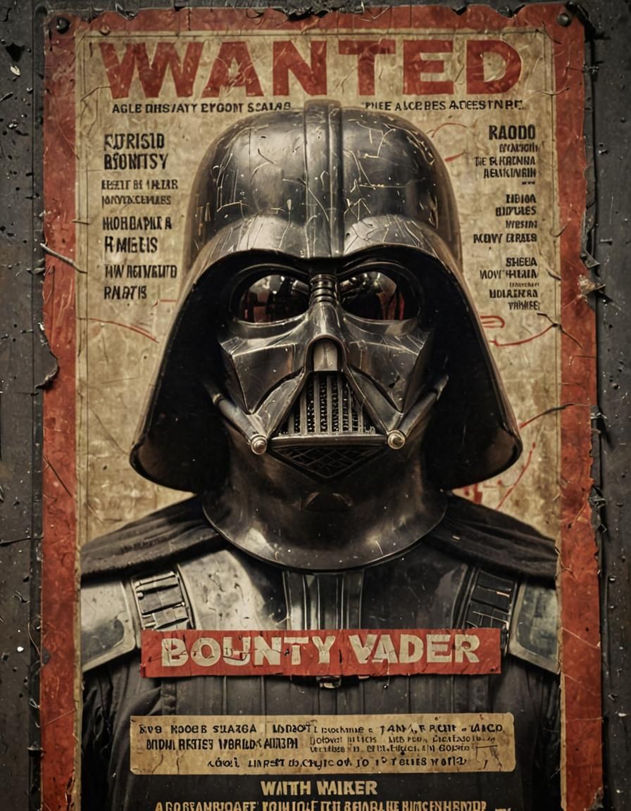 Retrofuturistic Wanted Poster: Darth Vader in Space Western ...