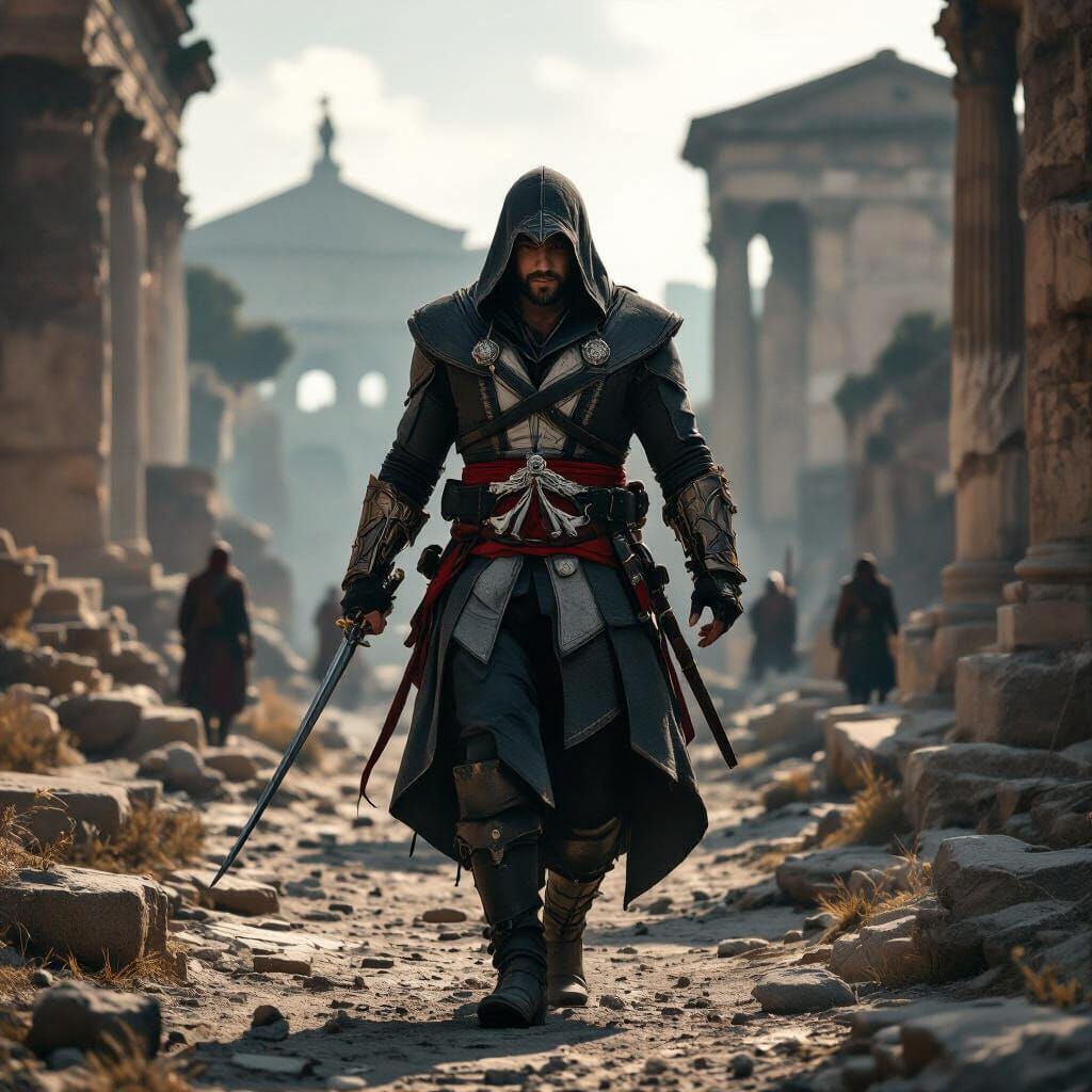 Assassin's Creed Character in Ancient Rome: Cinematic Style